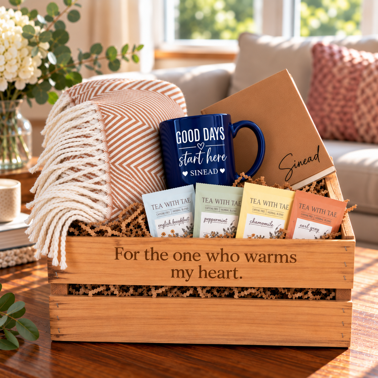 Personalized Comfort Gift Basket for Her
