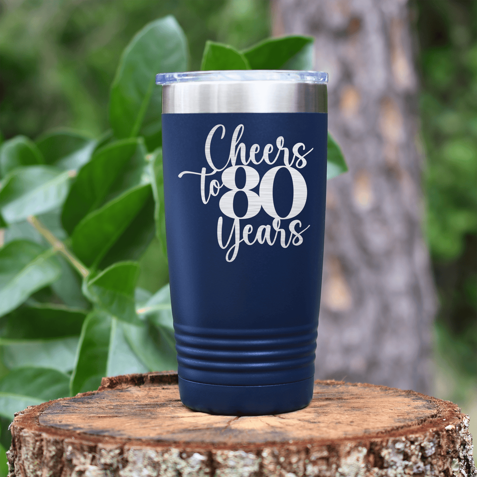 Red birthday tumbler Cheers To Eighty Years