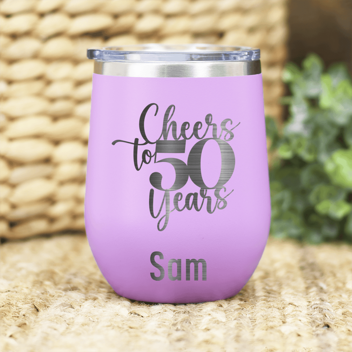 Personalized Cheers To Fifty Years Wine Tumbler for her, Customized Gifts for Women by Groovy Girl Gifts