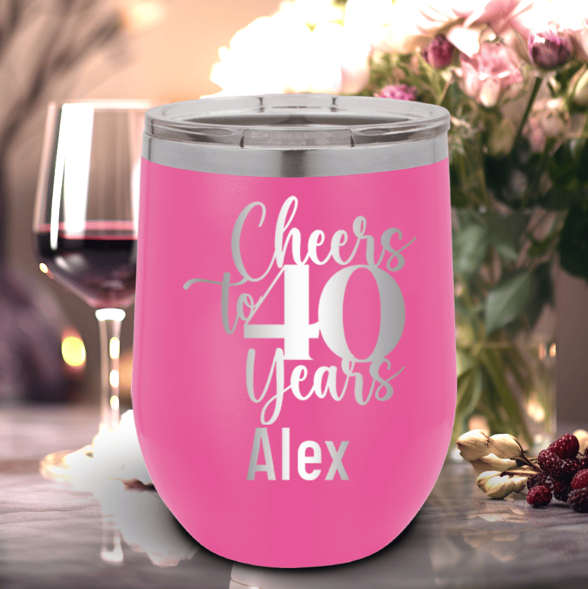 Cheers To Fourty Years Wine Tumbler