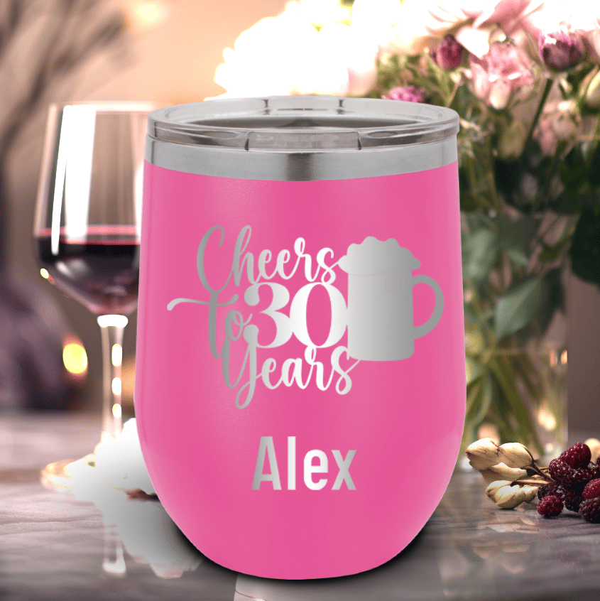 Personalized Cheers To Thirty Beer Wine Tumbler for her, Customized Gifts for Women by Groovy Girl Gifts