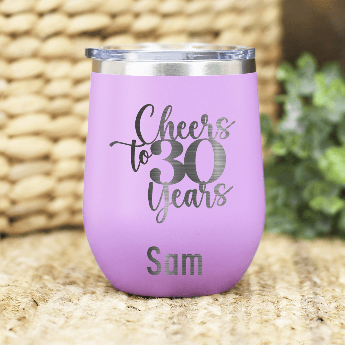 Personalized Cheers To Thirty Years Wine Tumbler for her, Customized Gifts for Women by Groovy Girl Gifts