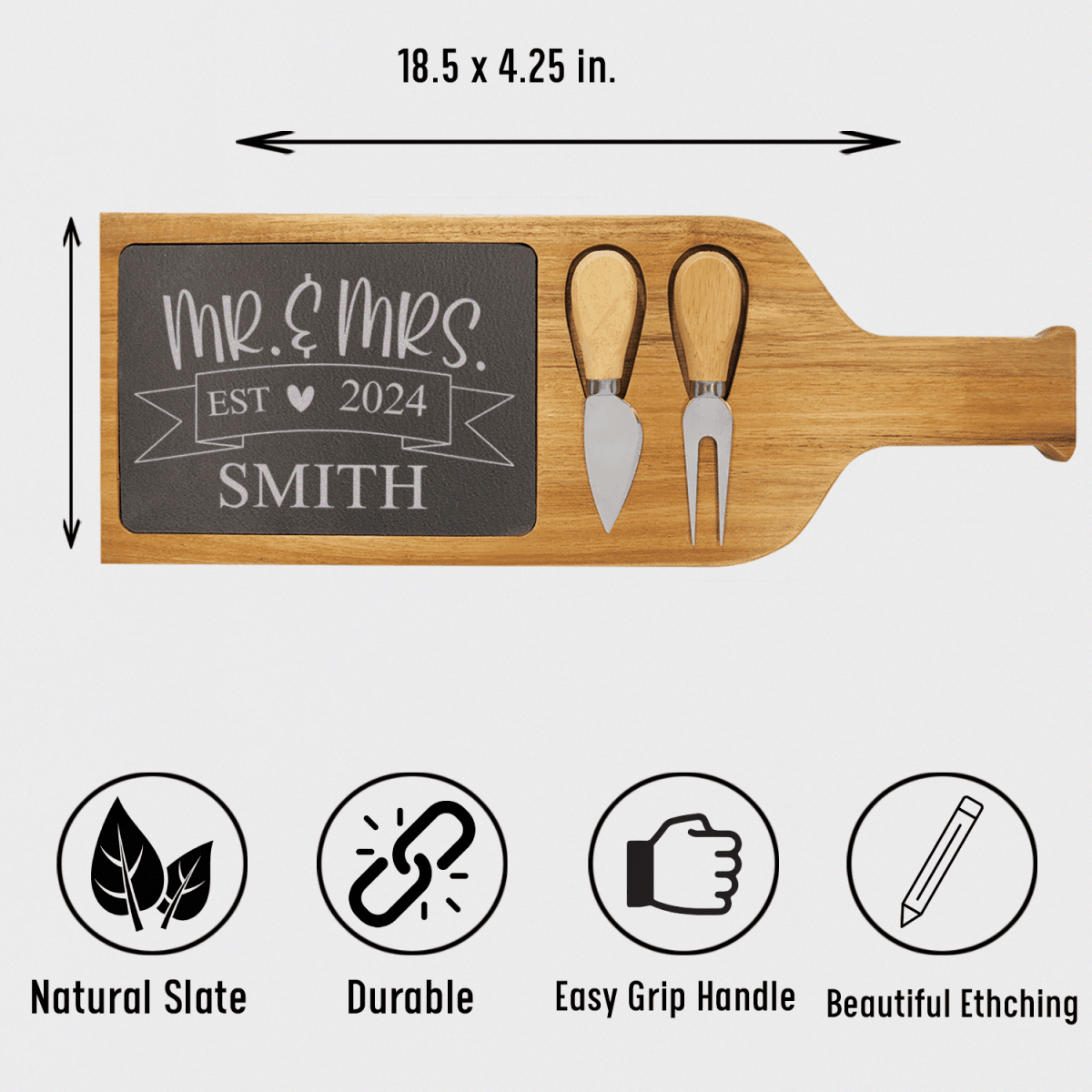 Personalized Cherised Memory Banner Wood Slate Serving Tray With Handle for her, Customized Gifts for Women by Groovy Girl Gifts