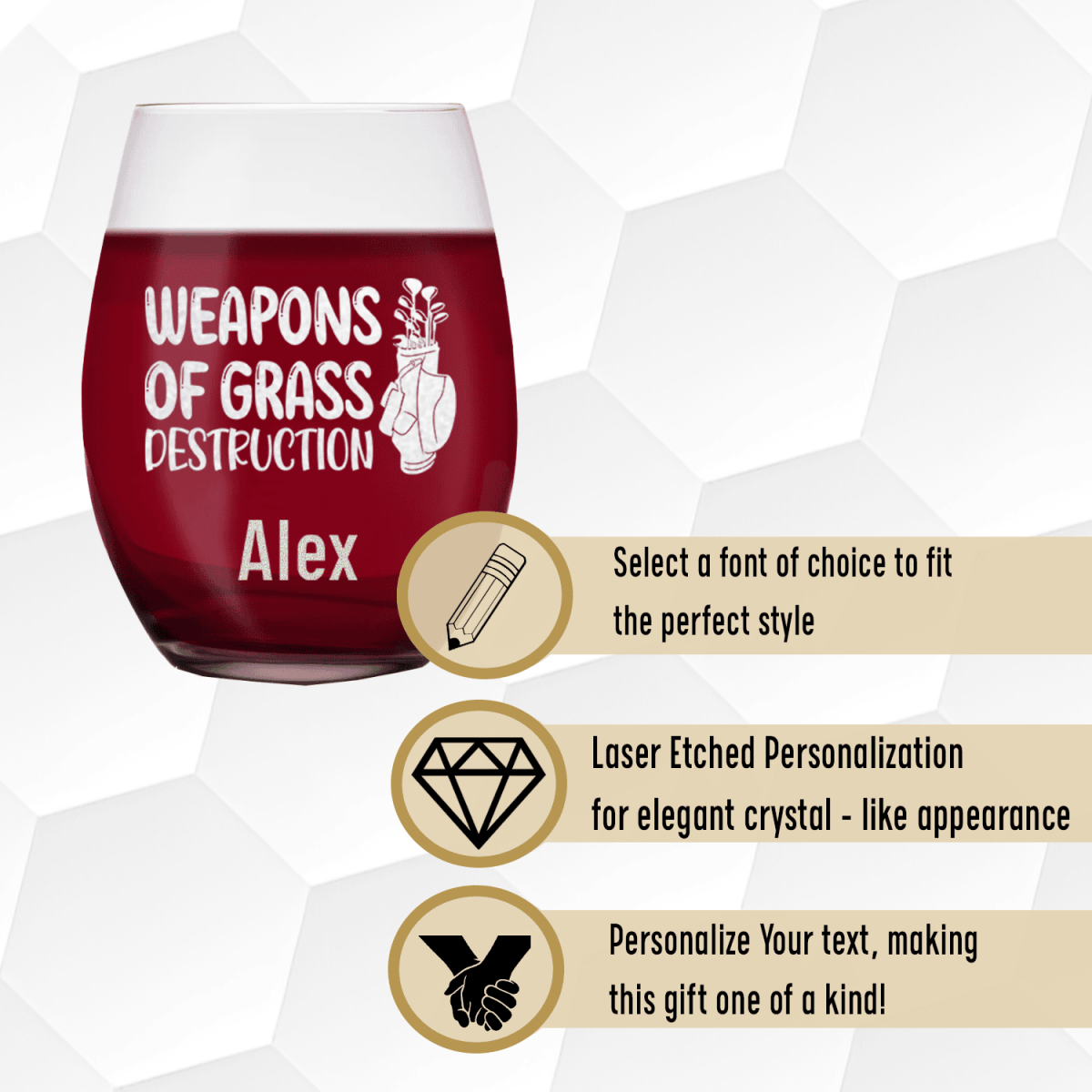 Personalized Choose Your Club Stemless Wine Glass for her, Customized Gifts for Women by Groovy Girl Gifts