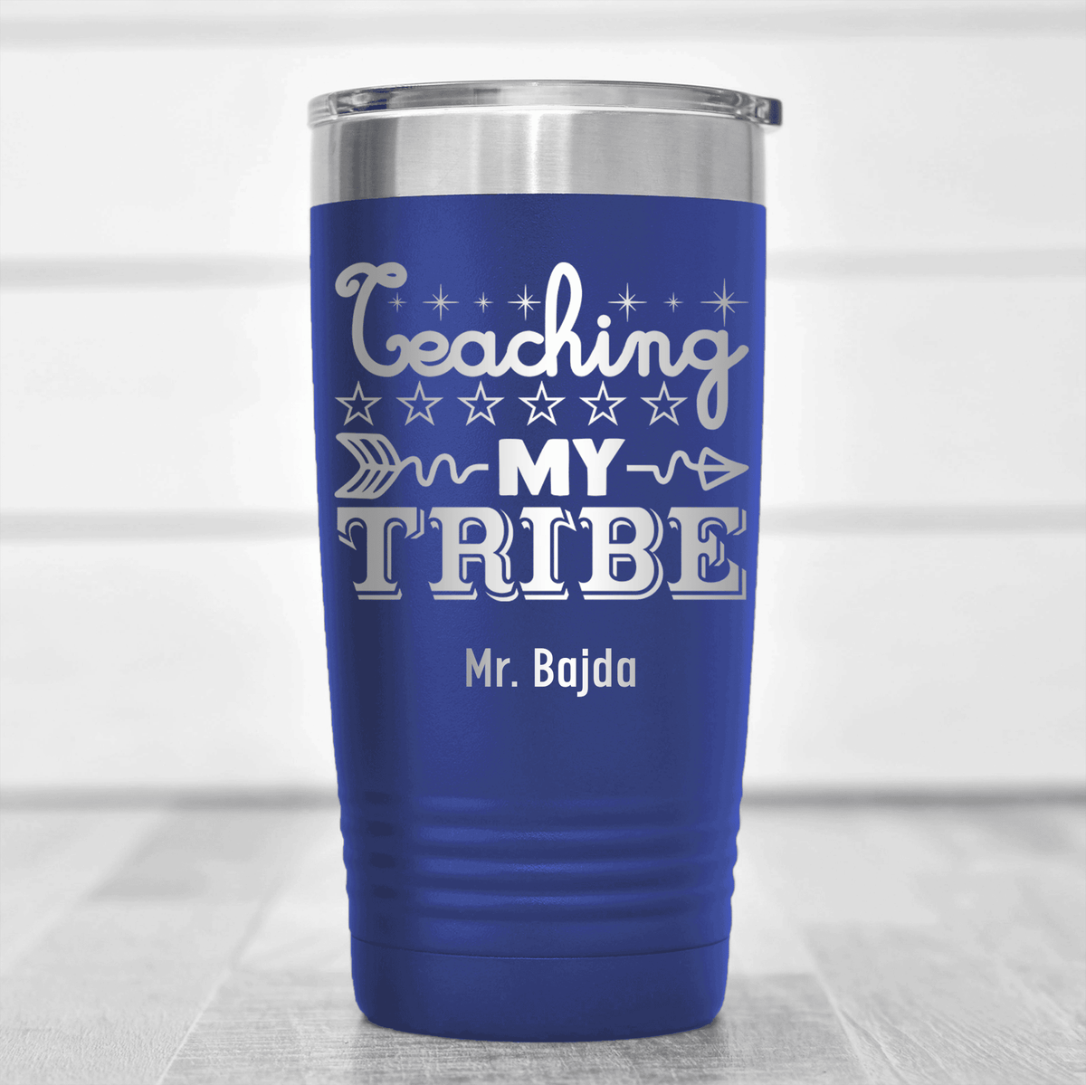 Blue Teacher Tumbler With Coaching Is My Tribe Design