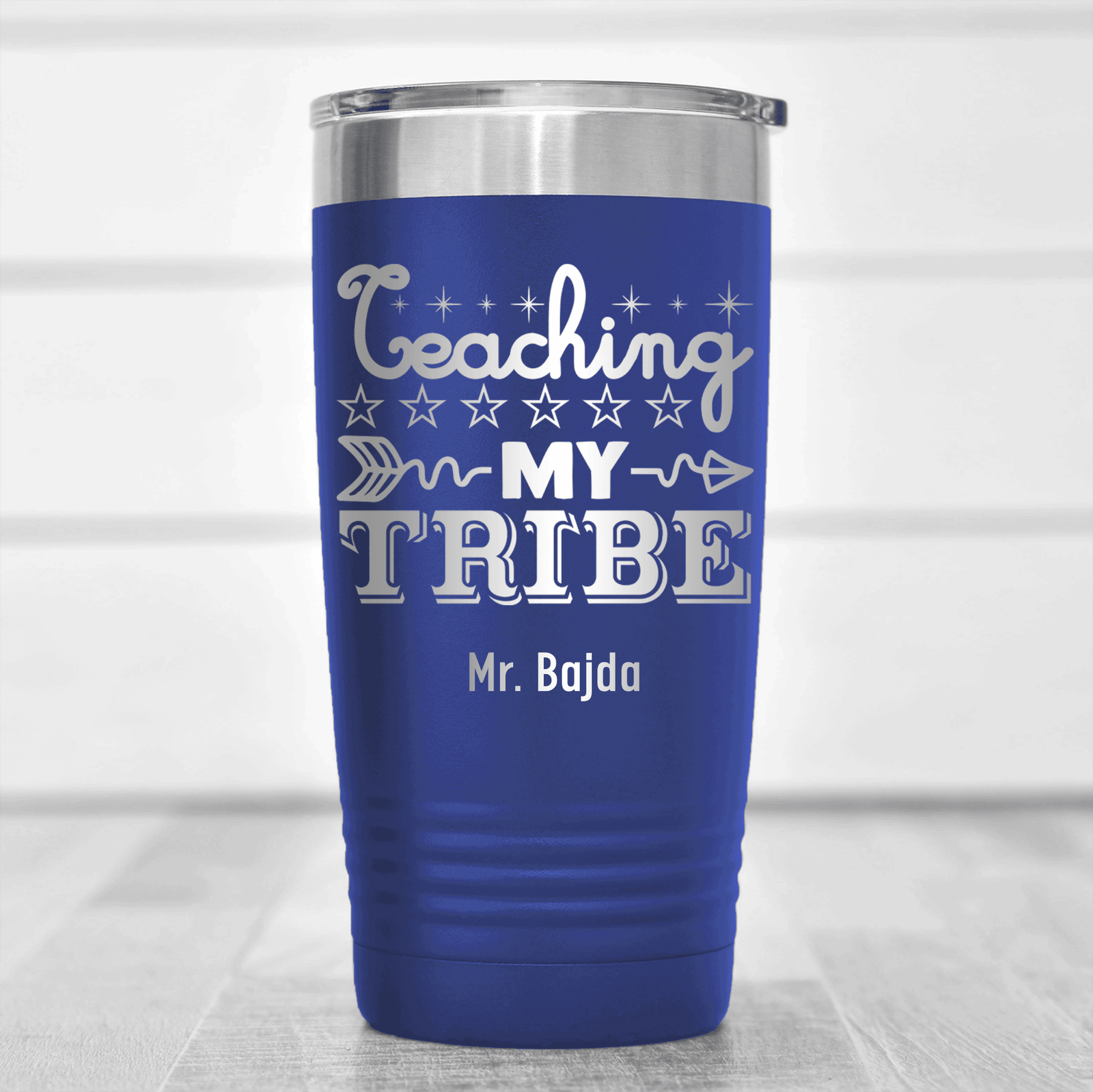 Blue Teacher Tumbler With Coaching Is My Tribe Design