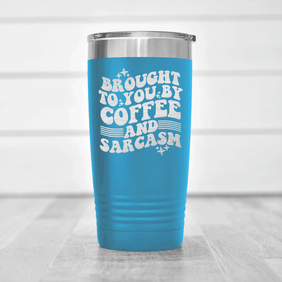 Light Blue pickelball tumbler Coffee And Sarcasm