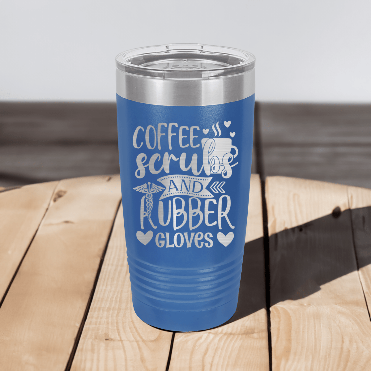 Funny Coffee Scrubs And Gloves Ringed Tumbler