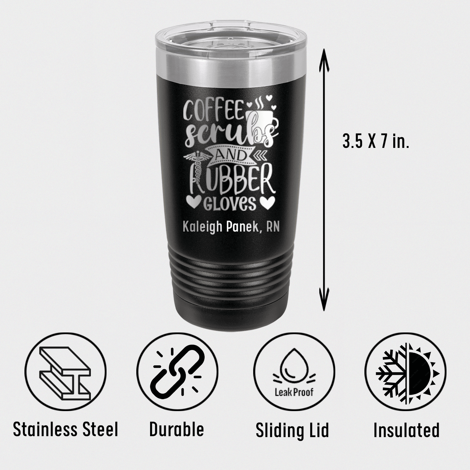 Personalized Coffee Scrubs And Gloves Tumbler for her, Customized Gifts for Women by Groovy Girl Gifts