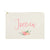 Personalized Name Colored Floral Cosmetic Bag and Travel Make Up Pouch