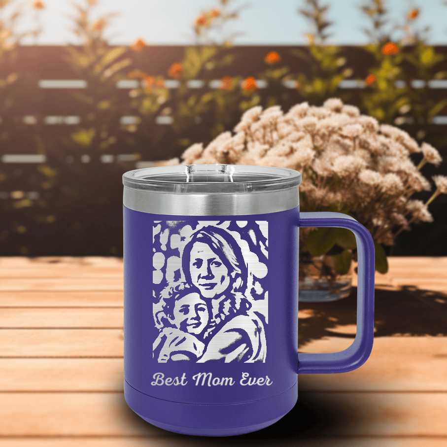 Purple Mothers Day Mug Shaped Tumbler With Custom Mothers Day Design
