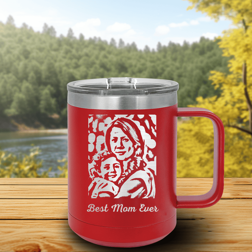 Red Mothers Day Mug Shaped Tumbler With Custom Mothers Day Design