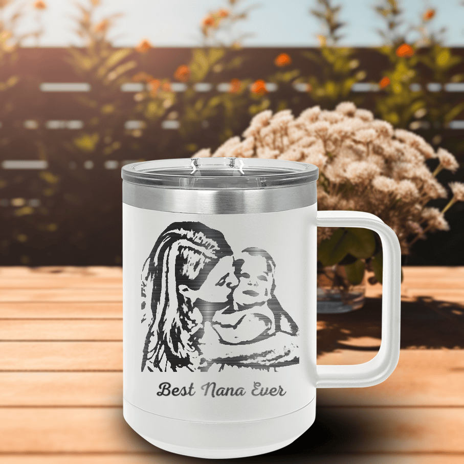 White Mothers Day Mug Shaped Tumbler With Custom Mothers Day Design