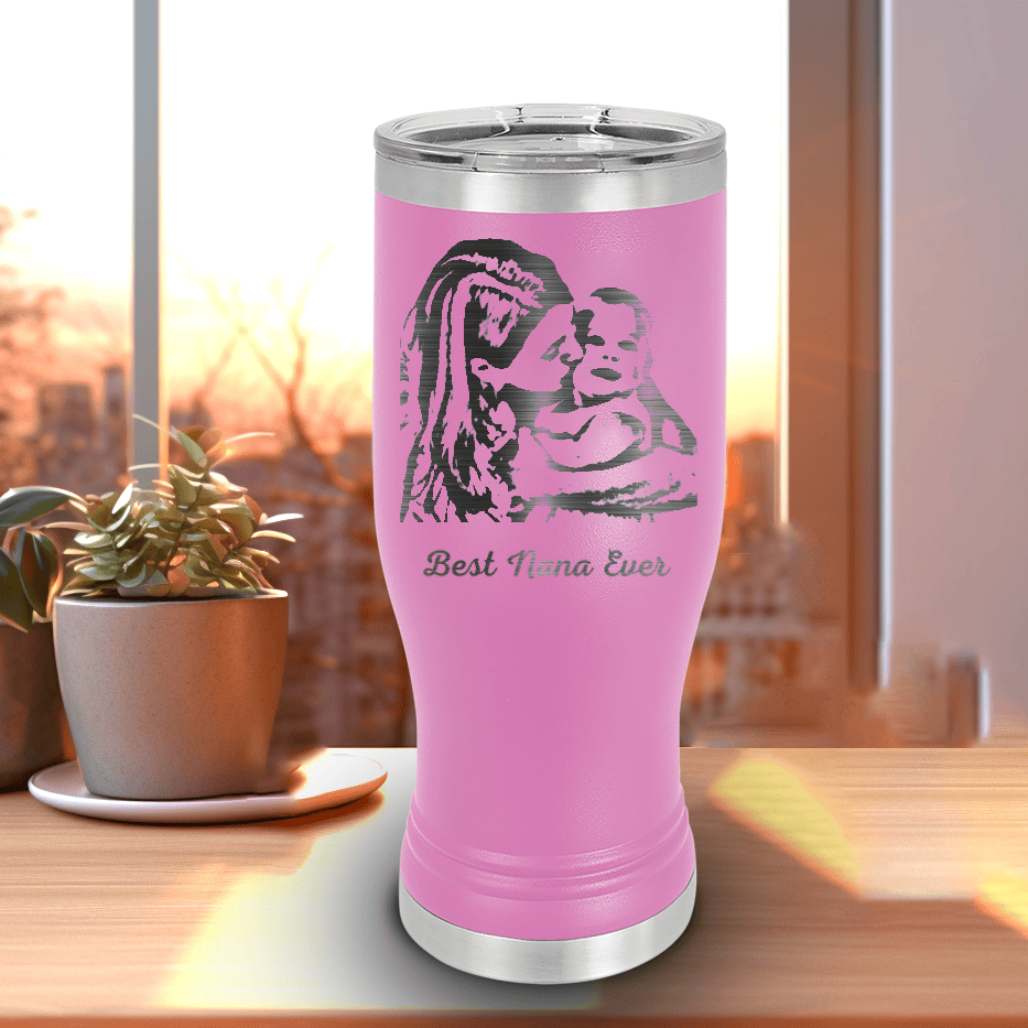 Light Purple Mothers Day Pilsner Tumbler With Custom Mothers Day Design