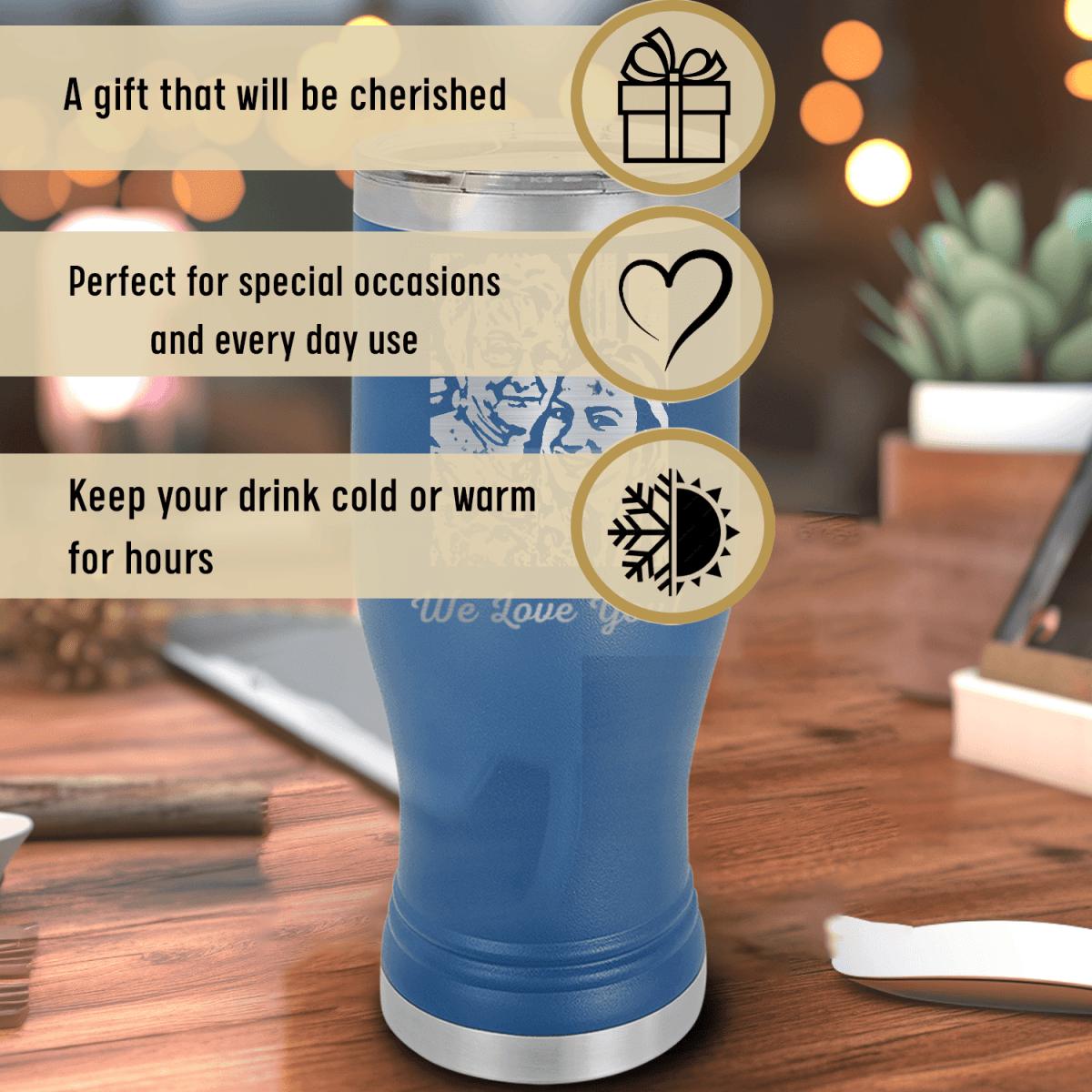 Personalized Photographed Sips Of Love for her, Customized Gifts for Women by Groovy Girl Gifts