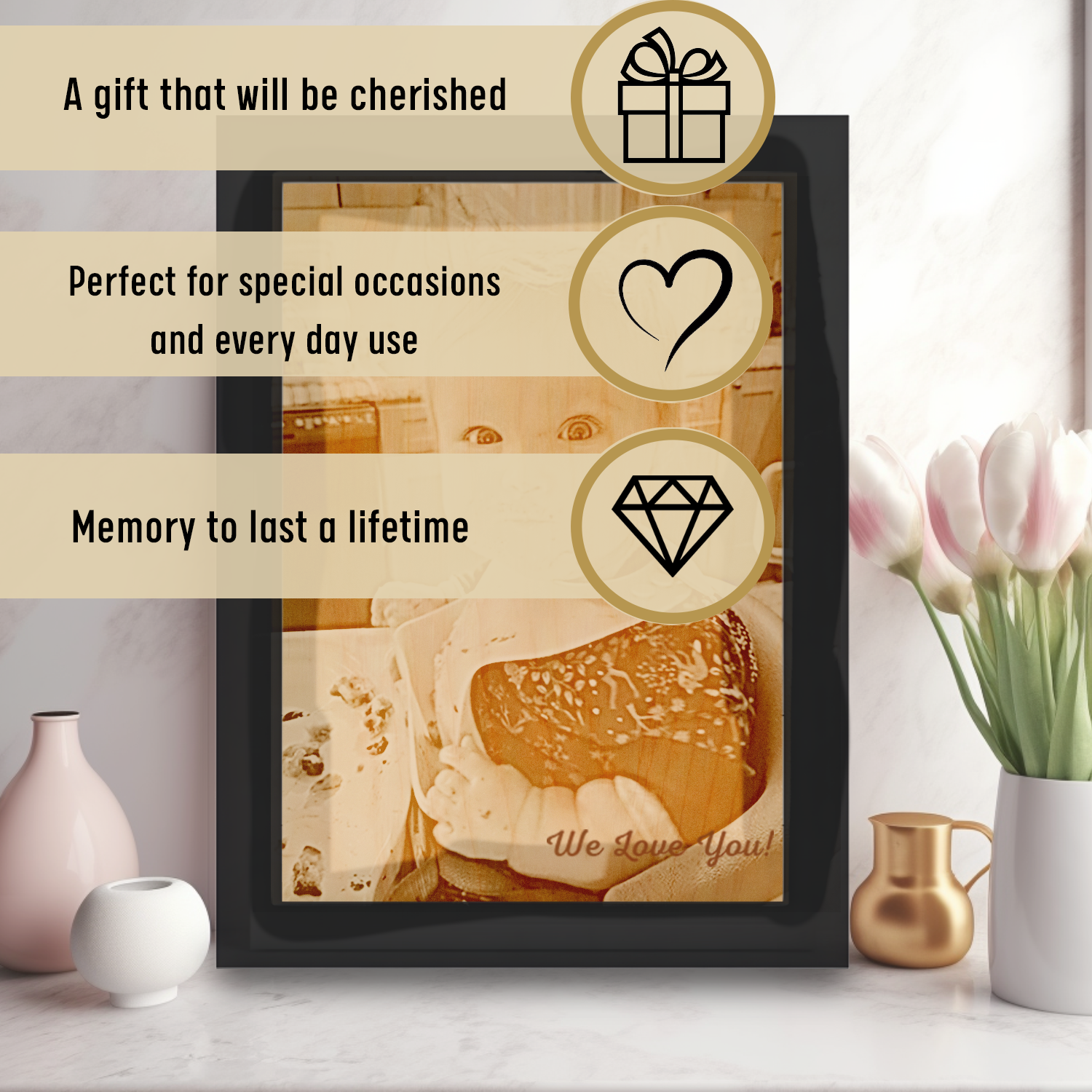 Mothers Day Wood Framed Decor With Custom Mothers Day Design