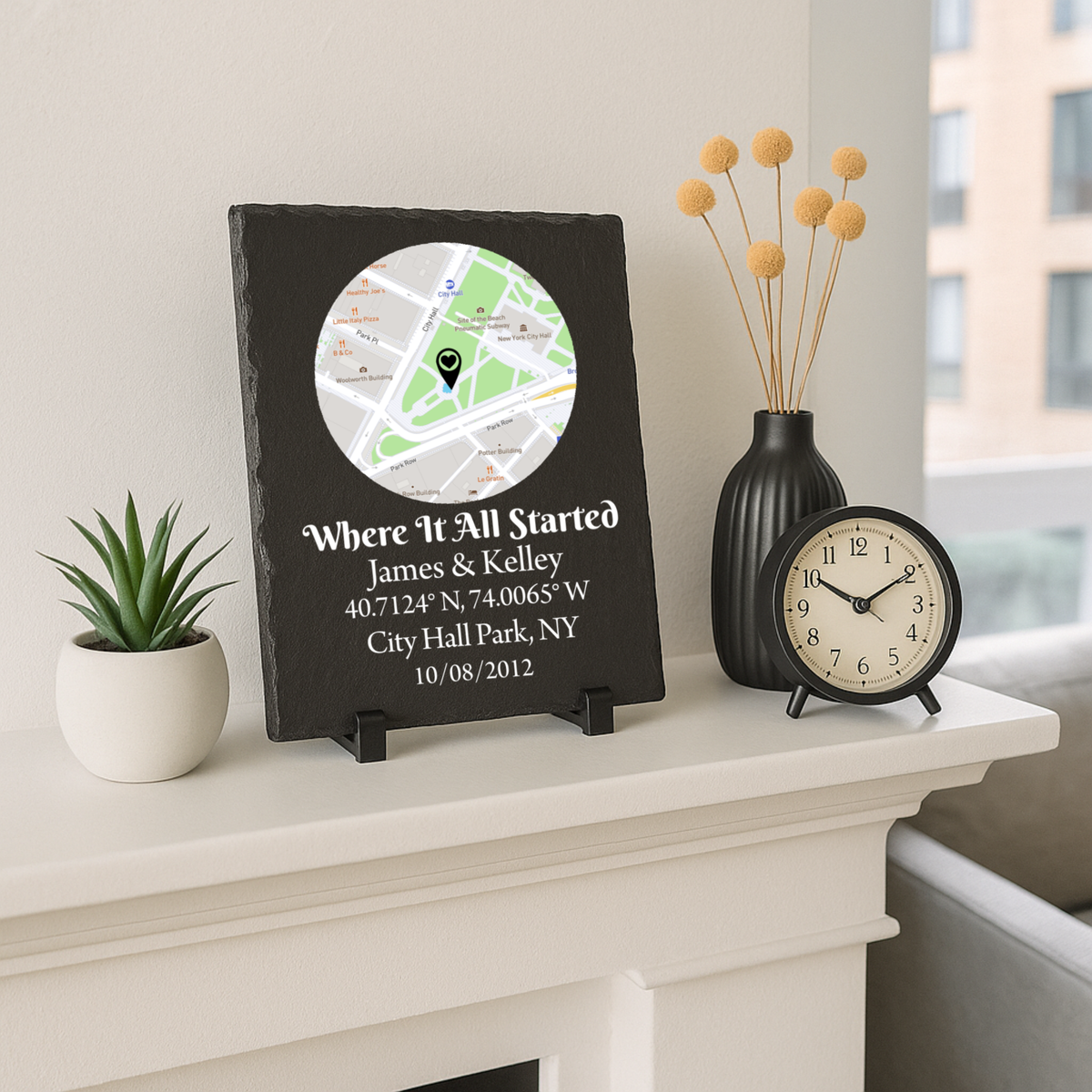 Where We Met Slate Map