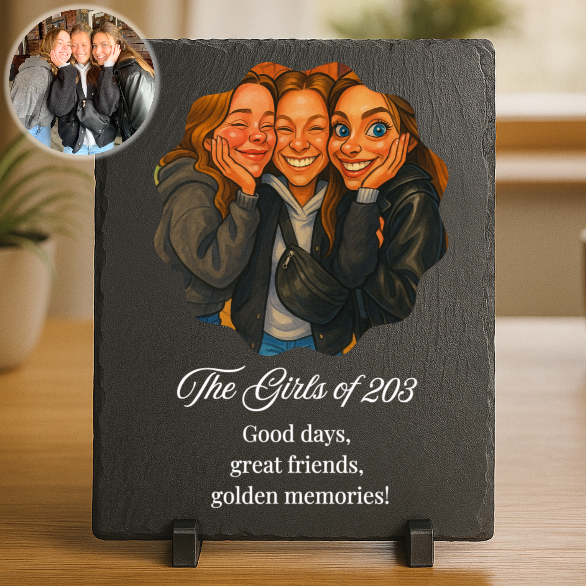 Custom Caricature Slate Plaque