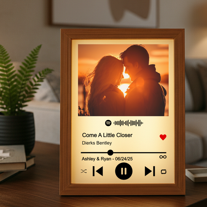 Personalized Spotify Song Frame with Light – Custom Gift for Girlfriend, Wife, Mom or Best Friend