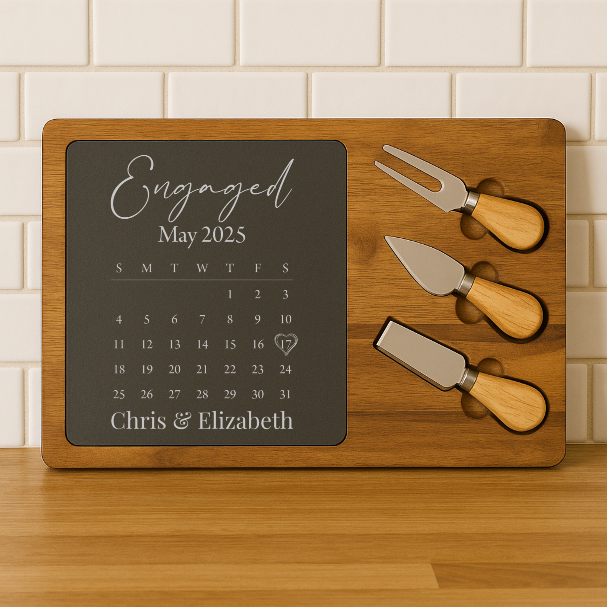 Couples Calendar Cheese Board