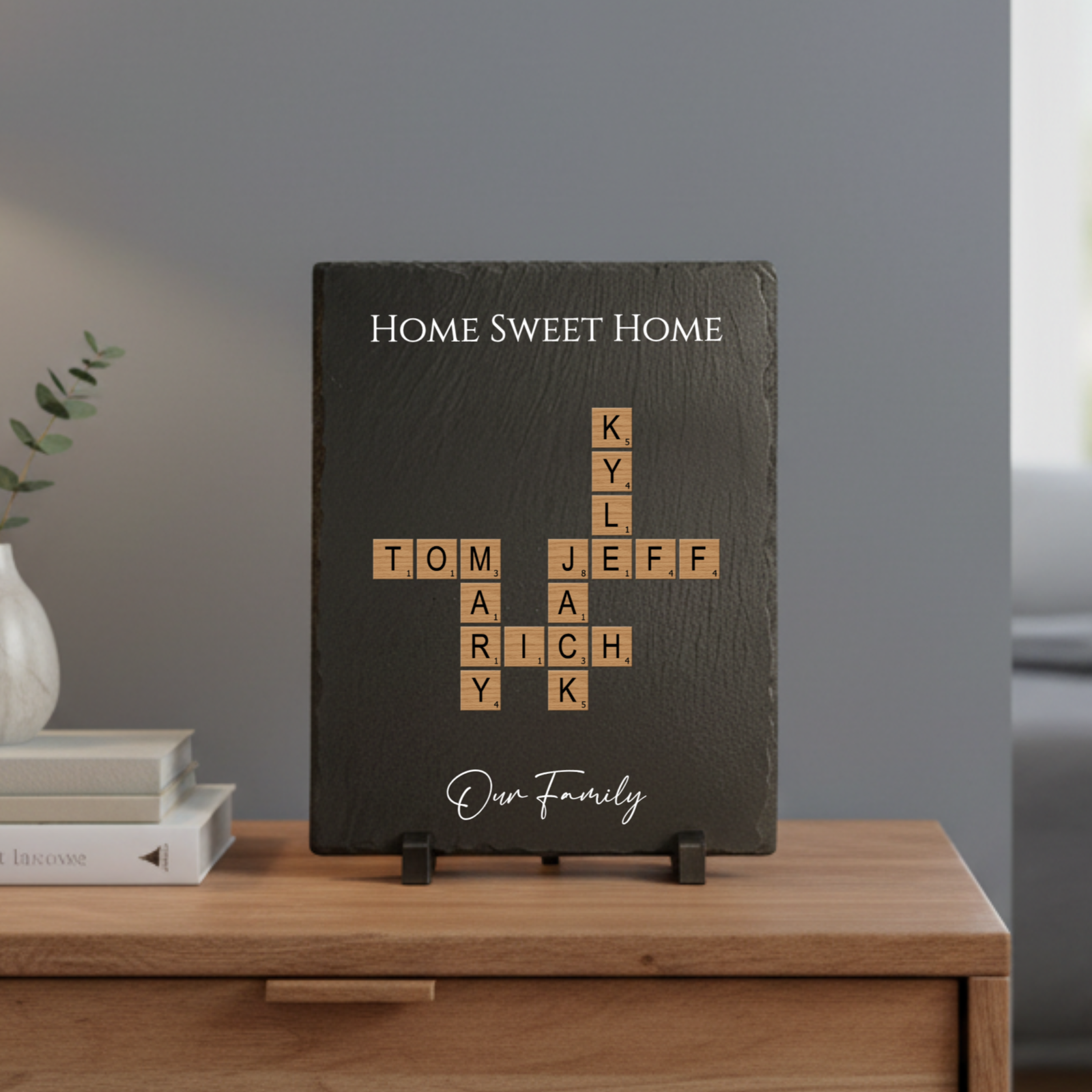 Family Crossword Slate Plaque