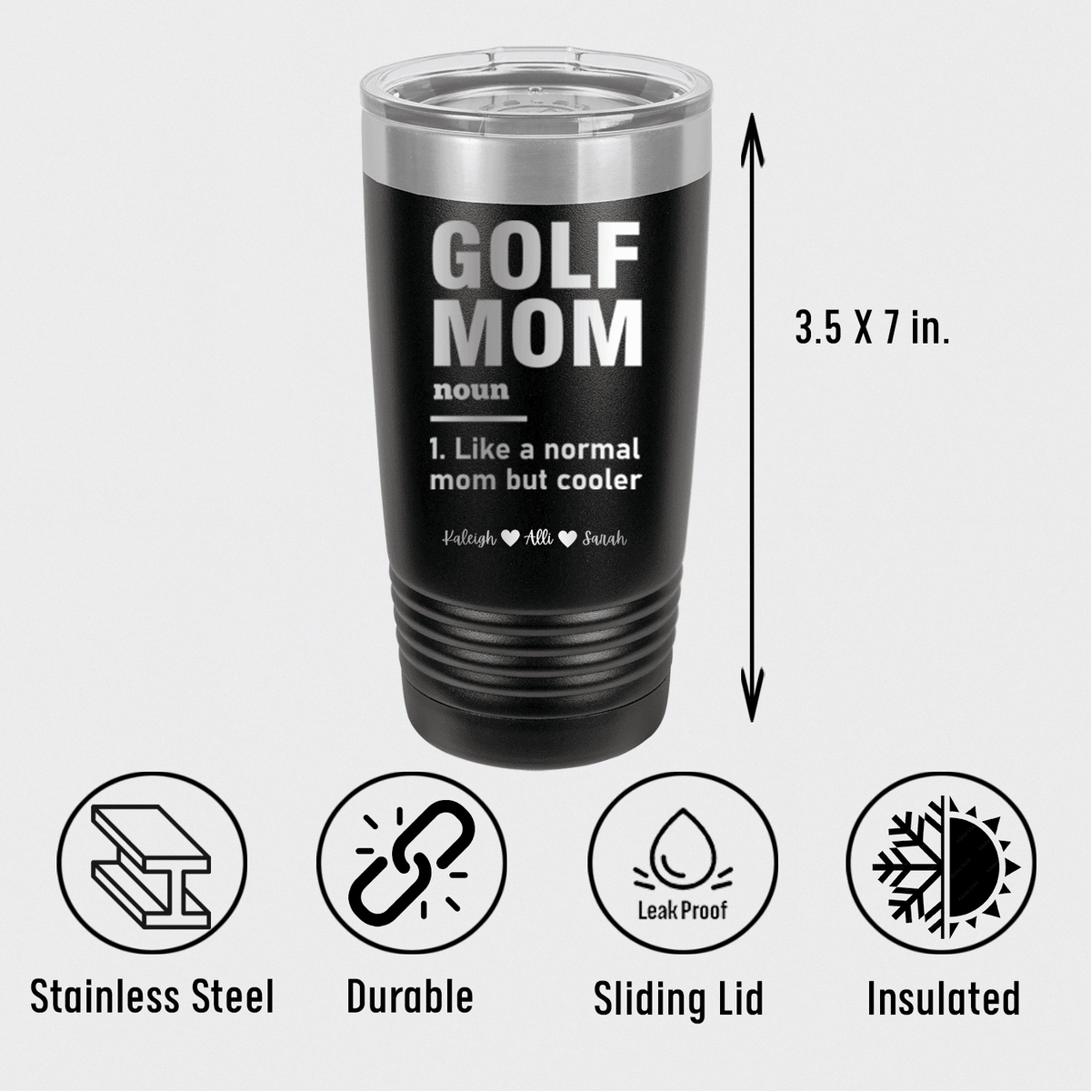 Personalized Definition Of A Golf Mom Tumbler for her, Customized Gifts for Women by Groovy Girl Gifts