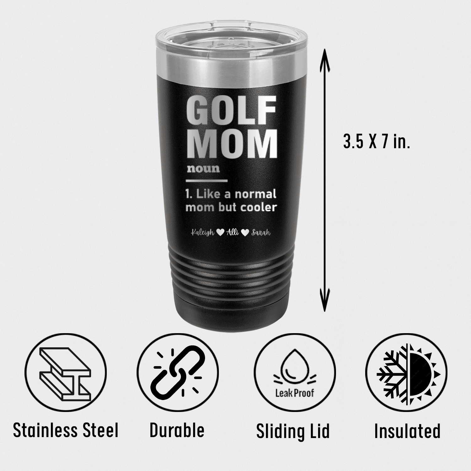 Personalized Definition Of A Golf Mom Tumbler for her, Customized Gifts for Women by Groovy Girl Gifts