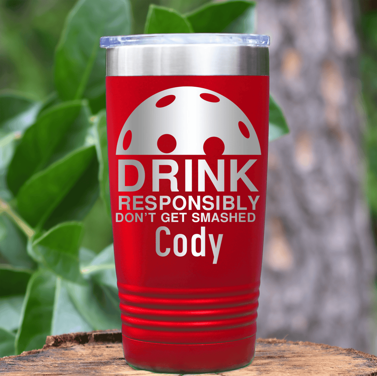 Red Pickleball Tumbler With Dont Get Smashed Design