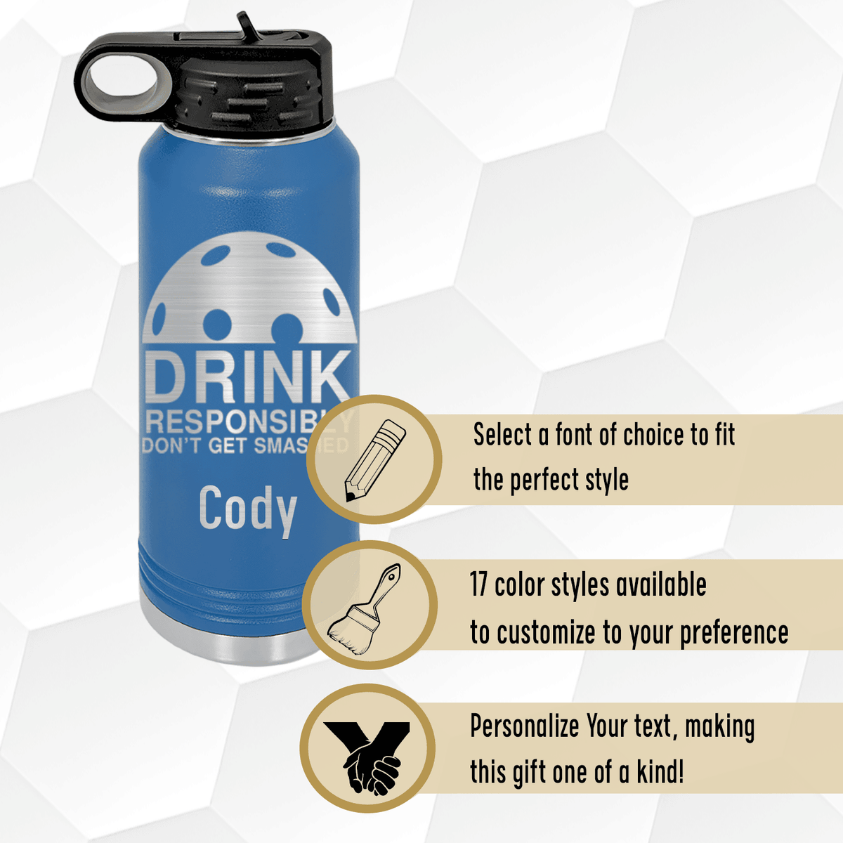 Personalized Dont Get Smashed Water Bottle for her, Customized Gifts for Women by Groovy Girl Gifts