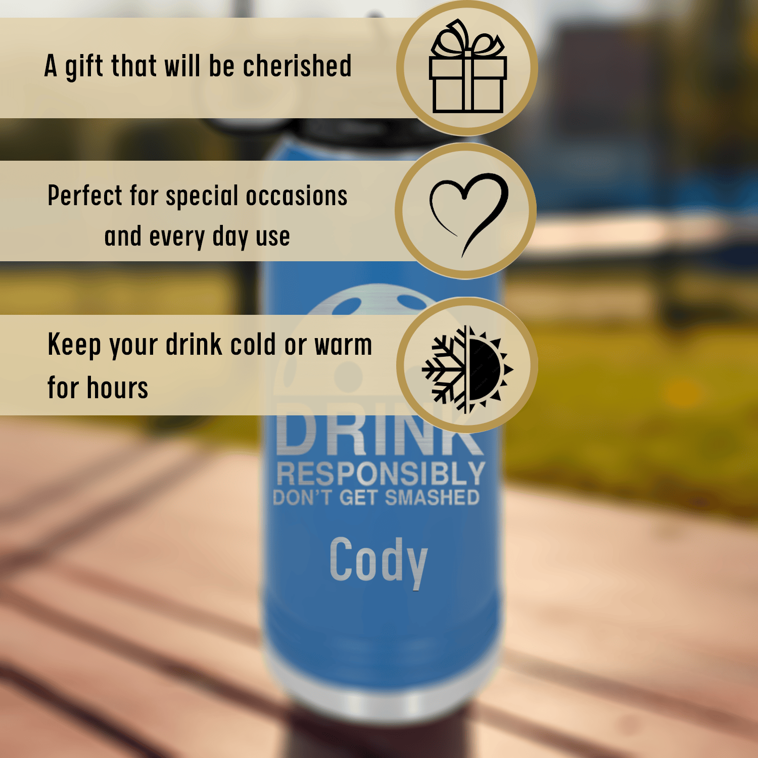 Personalized Dont Get Smashed Water Bottle for her, Customized Gifts for Women by Groovy Girl Gifts