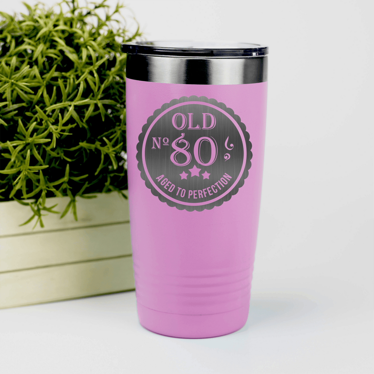 Pink birthday tumbler Eighty Aged To Perfection