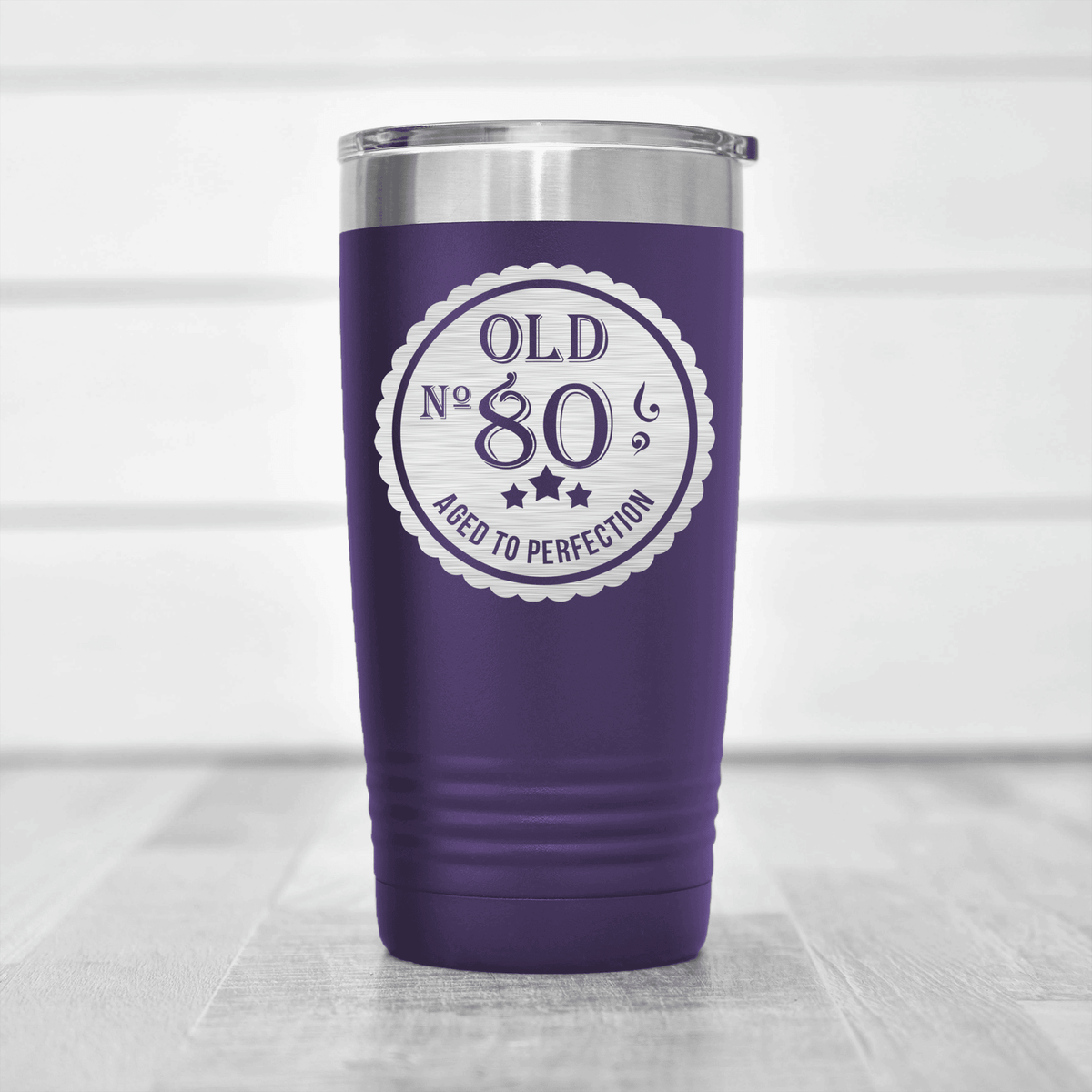 Purple birthday tumbler Eighty Aged To Perfection