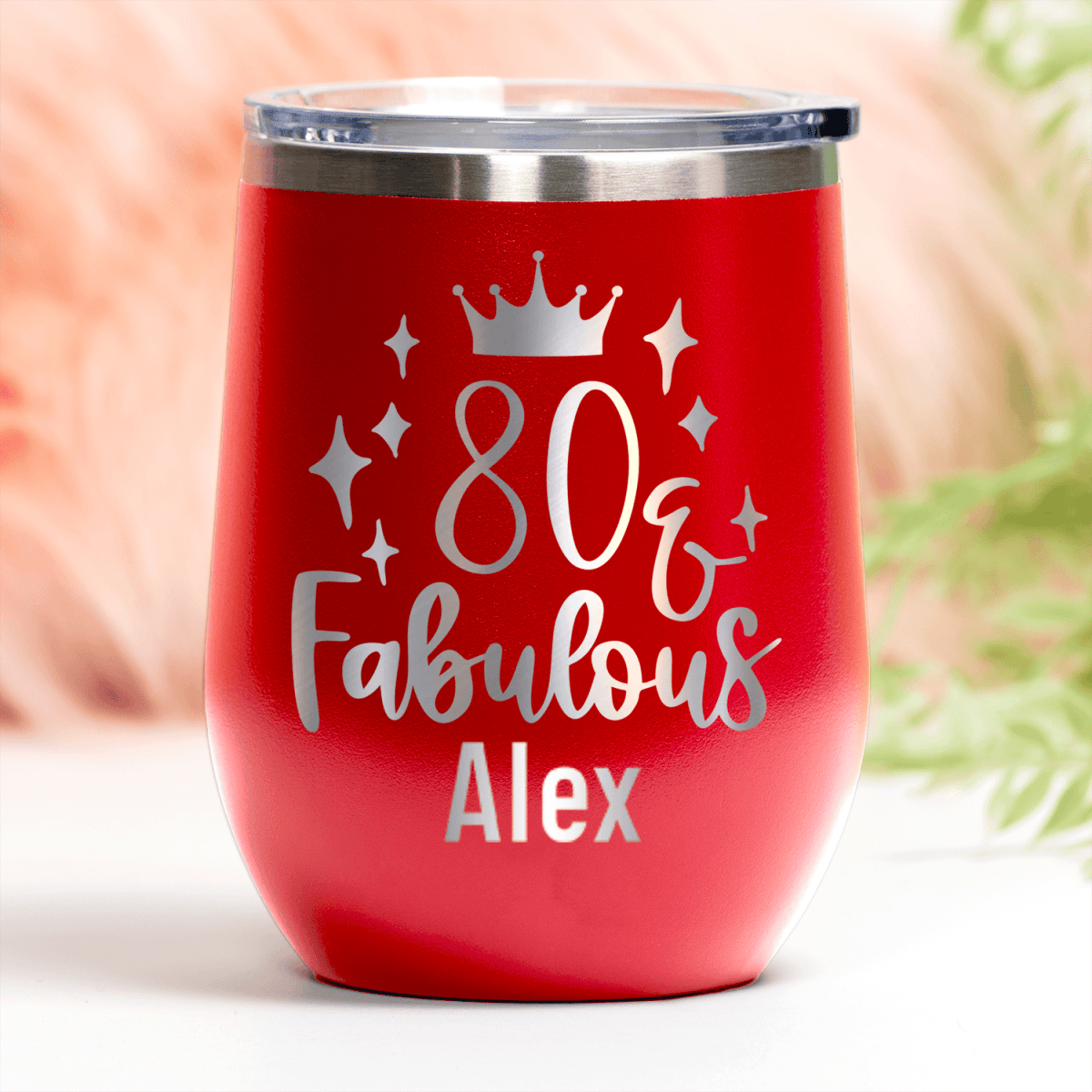 Personalized Eighty And Fabulous Wine Tumbler for her, Customized Gifts for Women by Groovy Girl Gifts