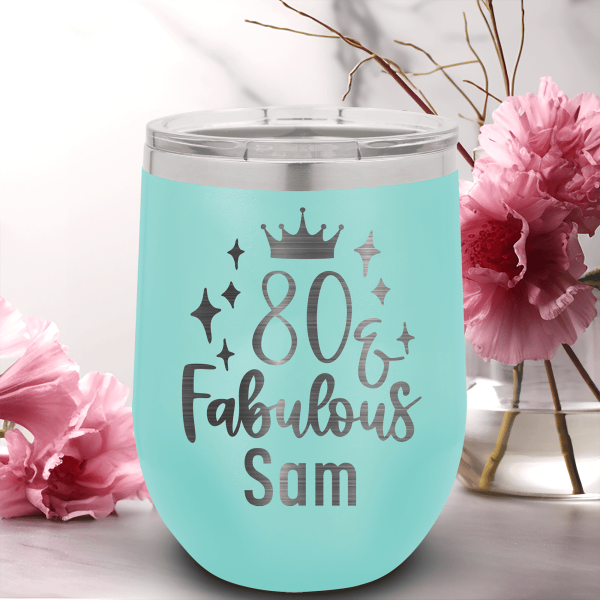Personalized Eighty And Fabulous Wine Tumbler for her, Customized Gifts for Women by Groovy Girl Gifts