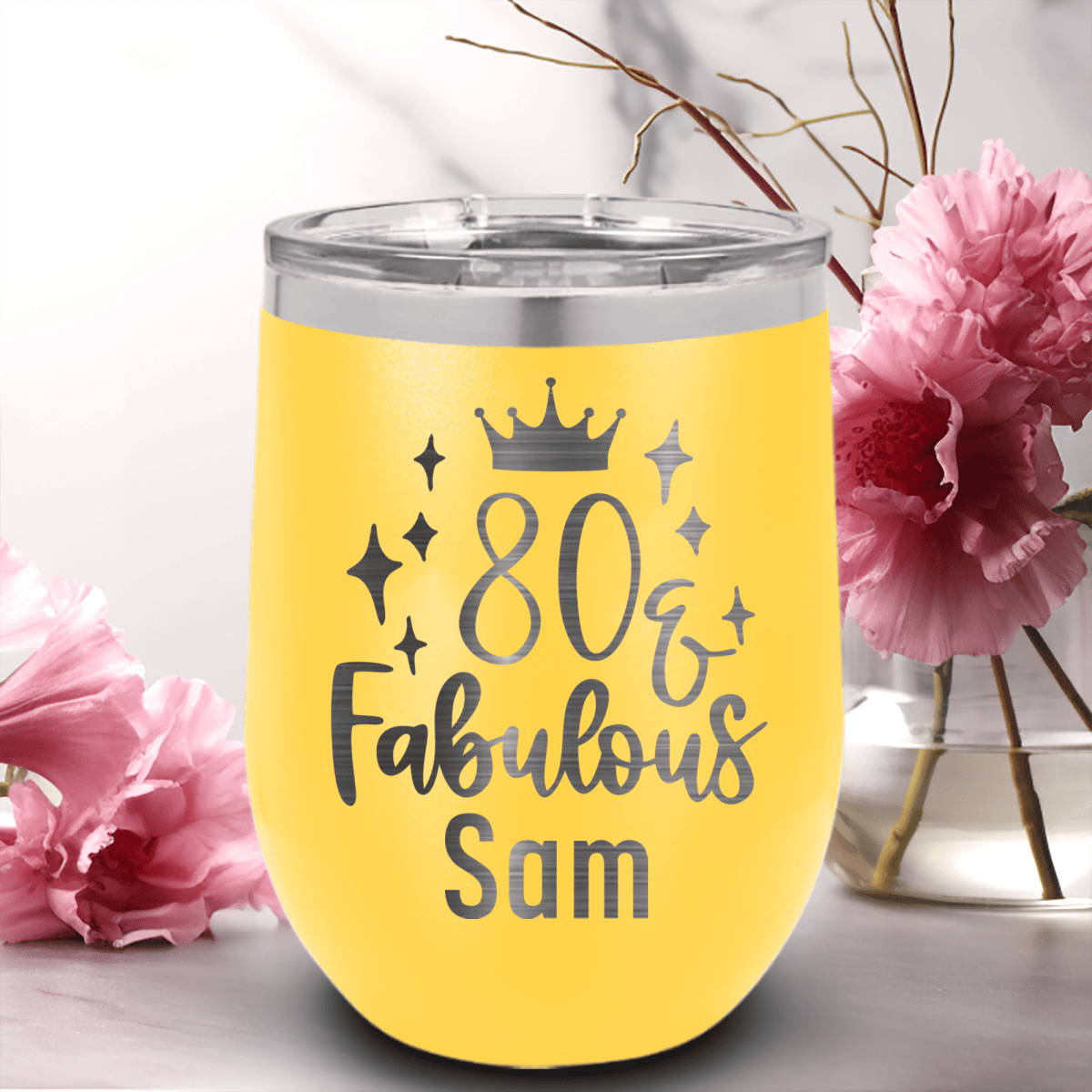 Personalized Eighty And Fabulous Wine Tumbler for her, Customized Gifts for Women by Groovy Girl Gifts