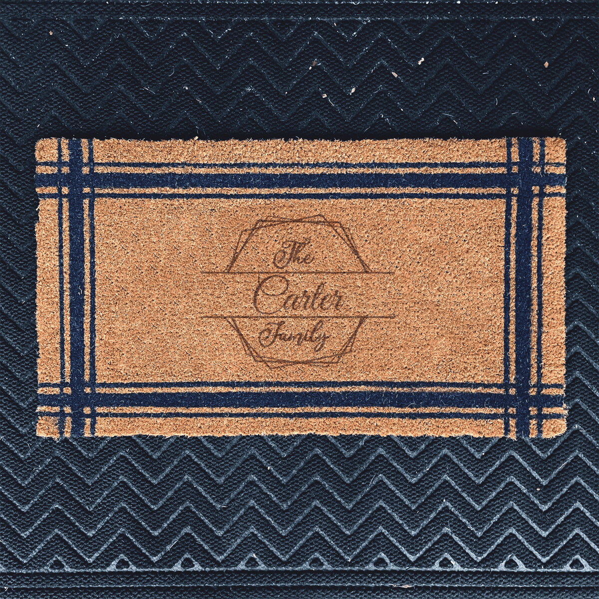 Personalized Elegant Family Crest Engraved Door Mat for her, Customized Gifts for Women by Groovy Girl Gifts