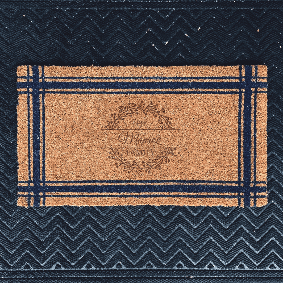 Personalized Family Floral Wreath Engraved Door Mat for her, Customized Gifts for Women by Groovy Girl Gifts