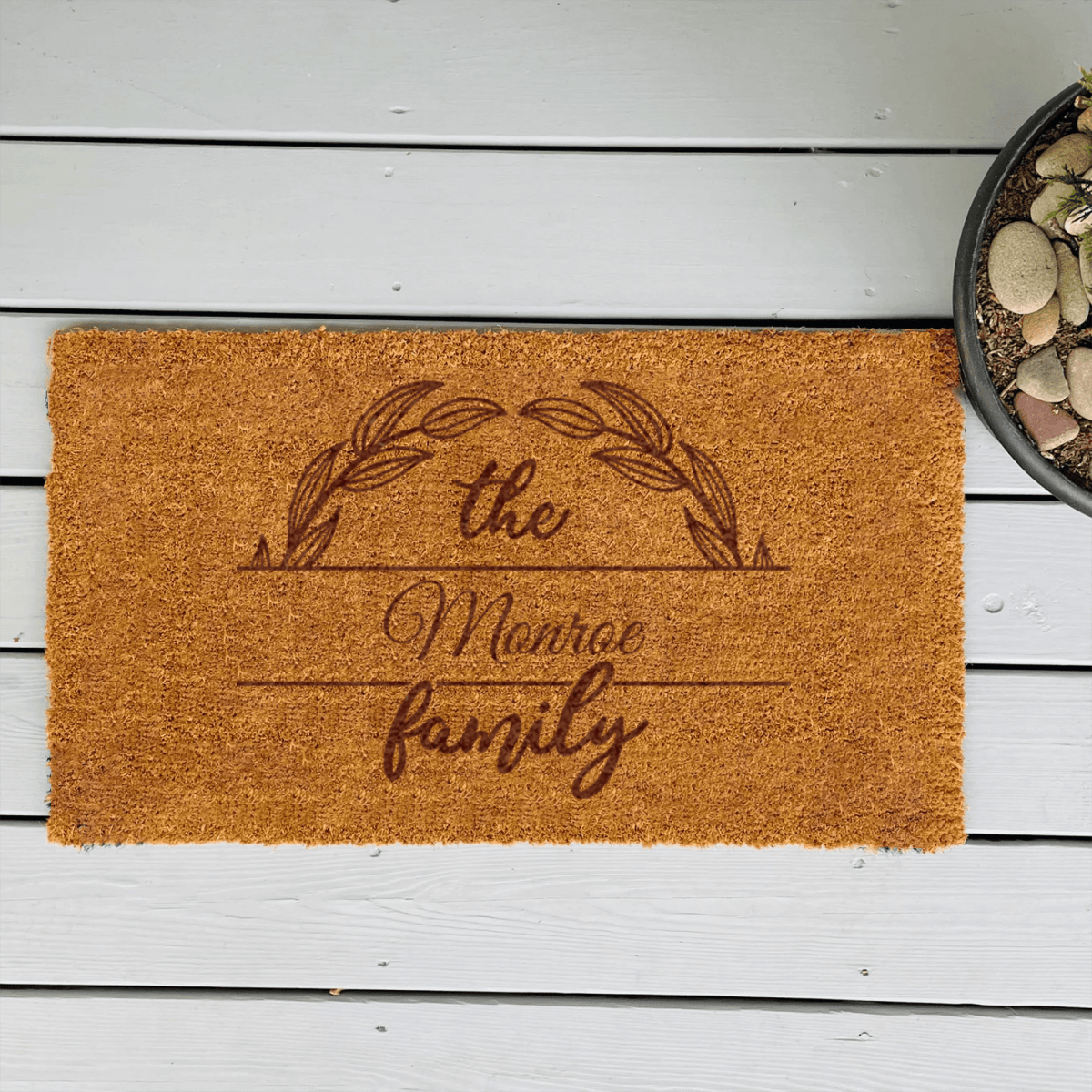 Personalized Family Legacy And Leaves Engraved Door Mat for her, Customized Gifts for Women by Groovy Girl Gifts