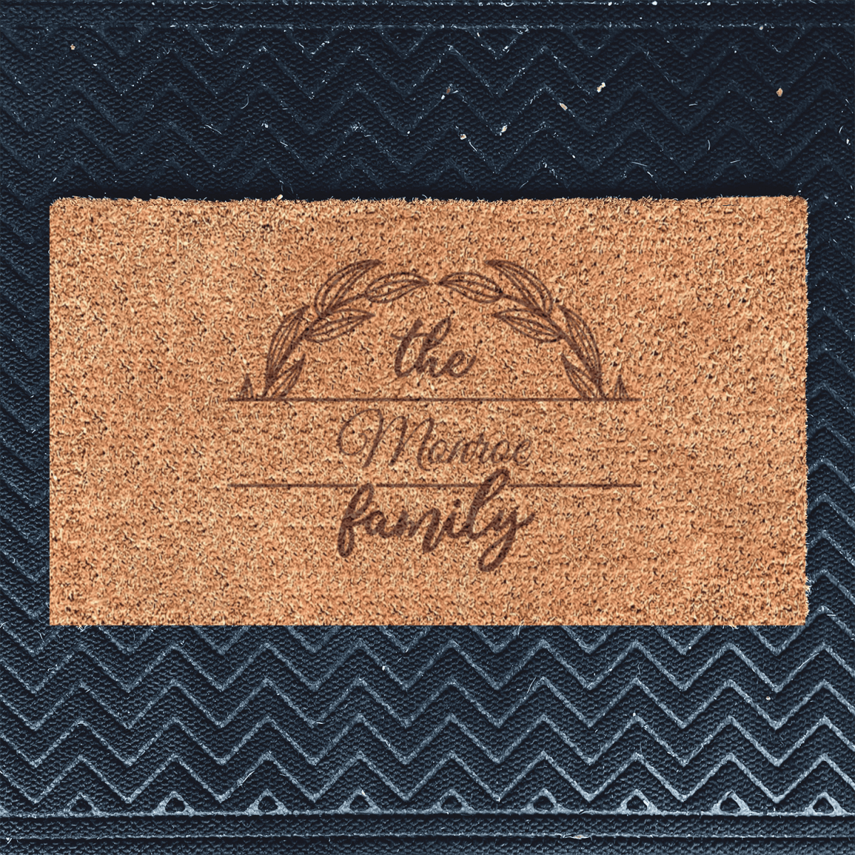 Family Legacy And Leaves Engraved Door Mat