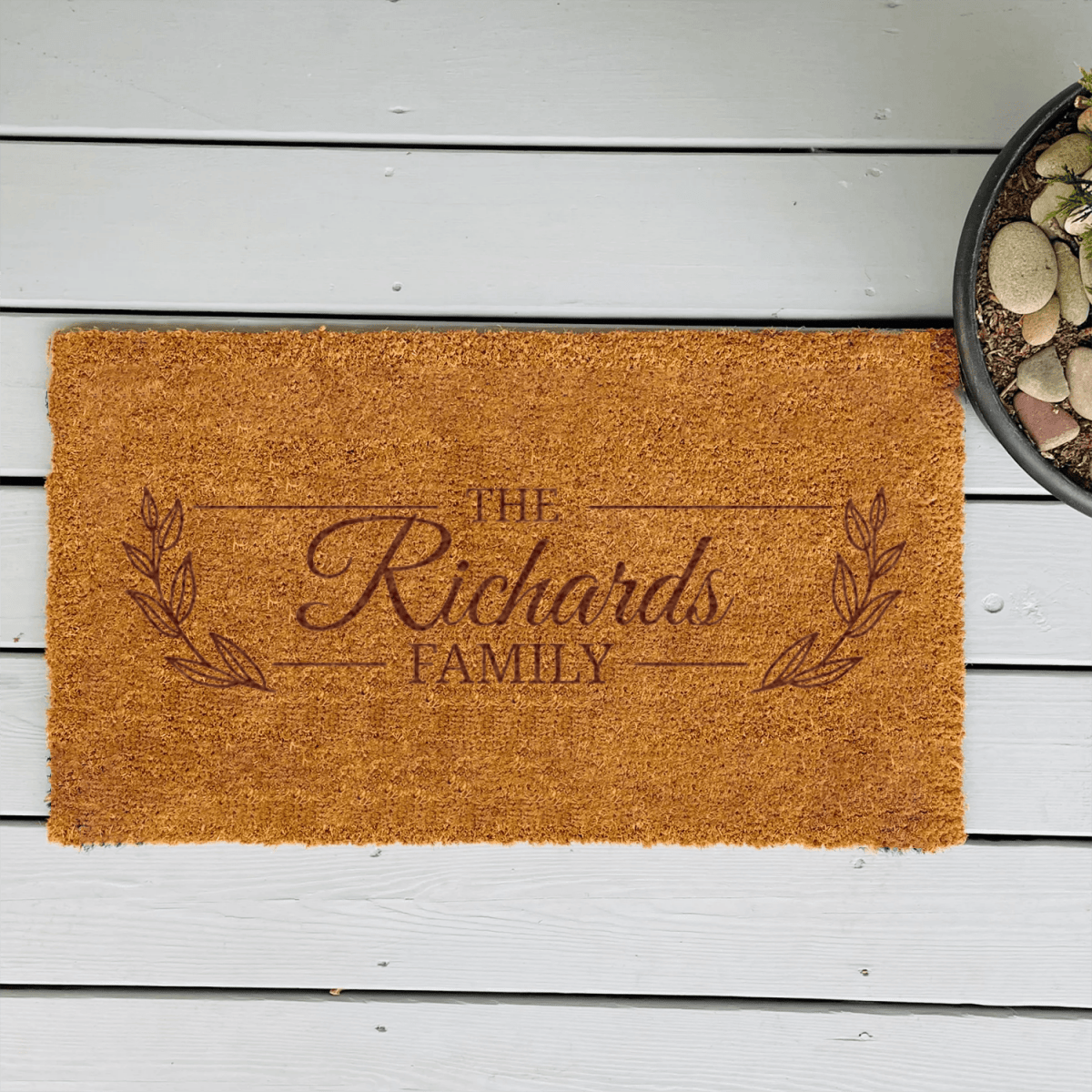 Personalized Family Noble Knot Engraved Door Mat for her, Customized Gifts for Women by Groovy Girl Gifts