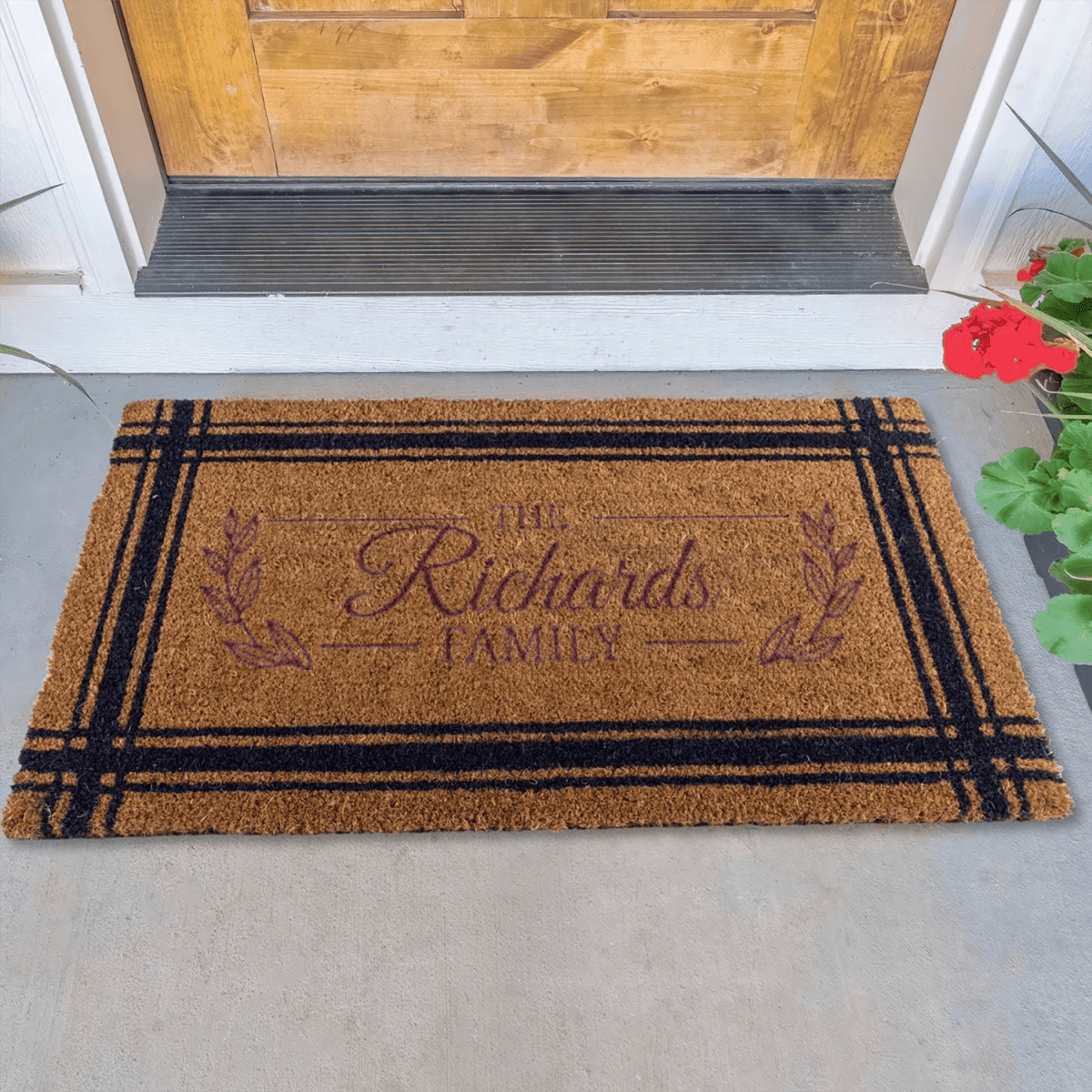 Personalized Family Noble Knot Engraved Door Mat for her, Customized Gifts for Women by Groovy Girl Gifts