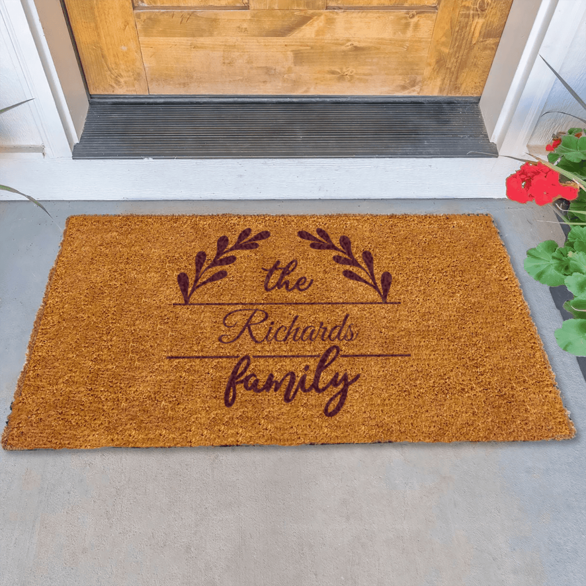 Personalized Family Vines Engraved Door Mat for her, Customized Gifts for Women by Groovy Girl Gifts