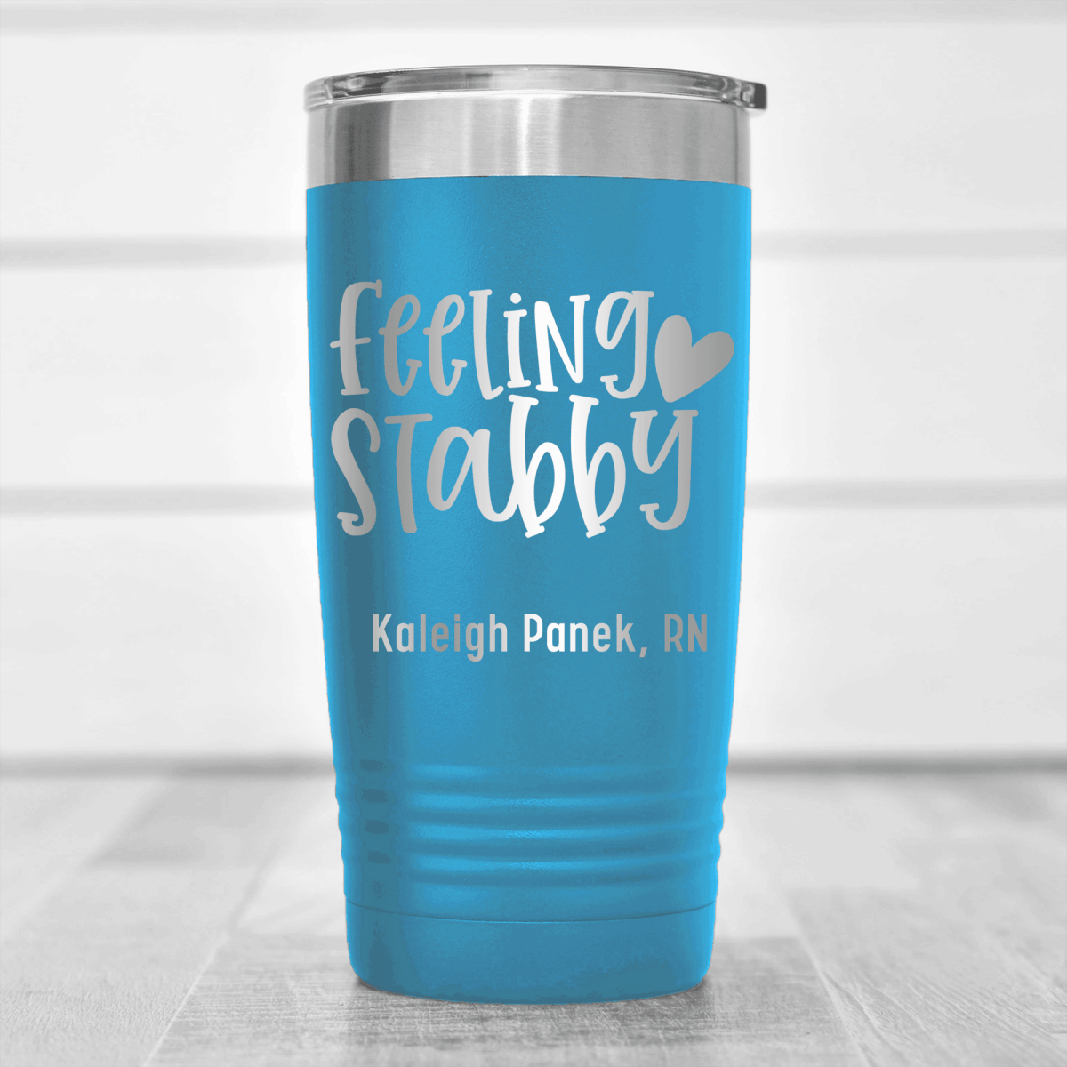 Light Blue Nurse Tumbler With Feeling Stabby Design