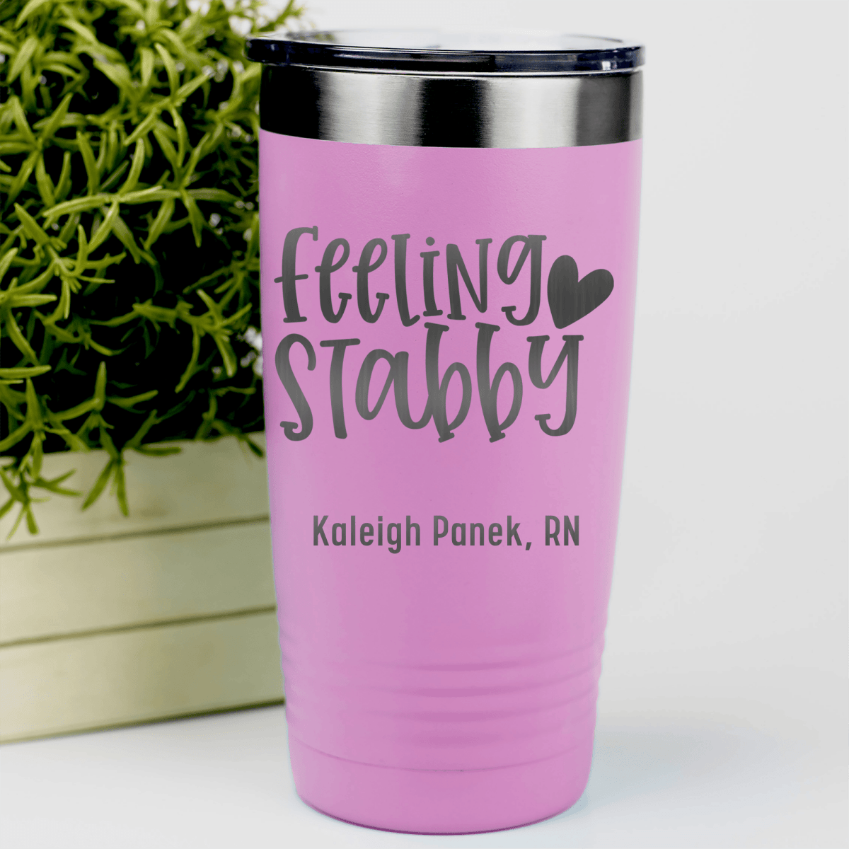 Pink Nurse Tumbler With Feeling Stabby Design