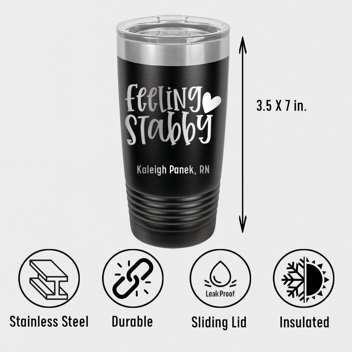 Personalized Feeling Stabby Tumbler for her, Customized Gifts for Women by Groovy Girl Gifts