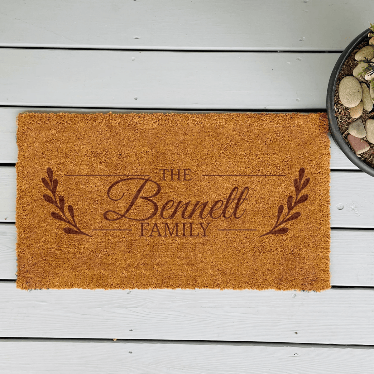 Personalized Flourishing Family Engraved Door Mat for her, Customized Gifts for Women by Groovy Girl Gifts