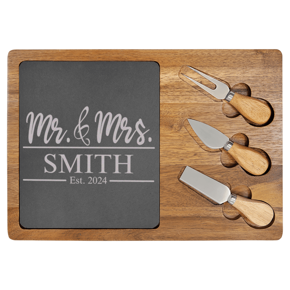 Personalized Forever United Arework Wood Slate Serving Tray for her, Customized Gifts for Women by Groovy Girl Gifts
