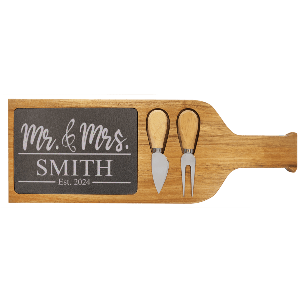 Personalized Forever United Arework Wood Slate Serving Tray With Handle for her, Customized Gifts for Women by Groovy Girl Gifts