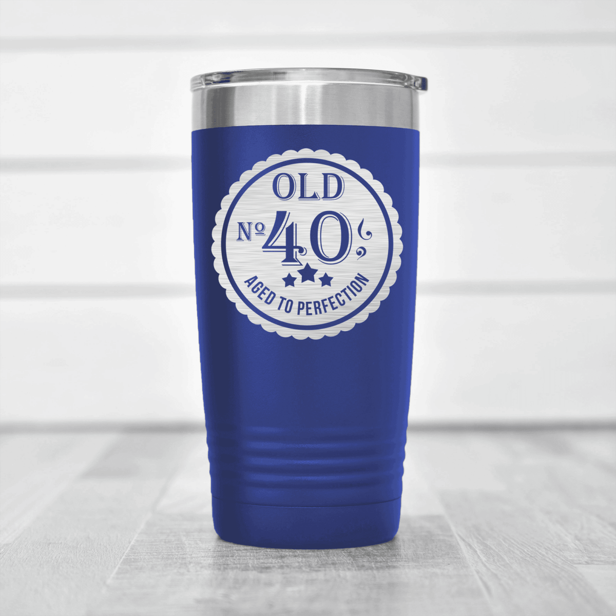 Blue birthday tumbler Fourty Aged To Perfection