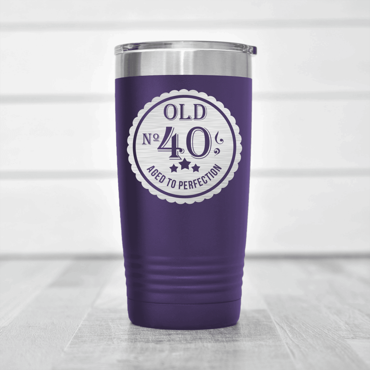 Purple birthday tumbler Fourty Aged To Perfection